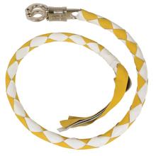 Whie and Yellow Leather Get Back Biker Whip for Chopper & Cruiser Motorcycles – by Rexons