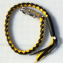 Black and Yellow Leather Get Back Biker Whip for Chopper & Cruiser Motorcycles – by Rexons