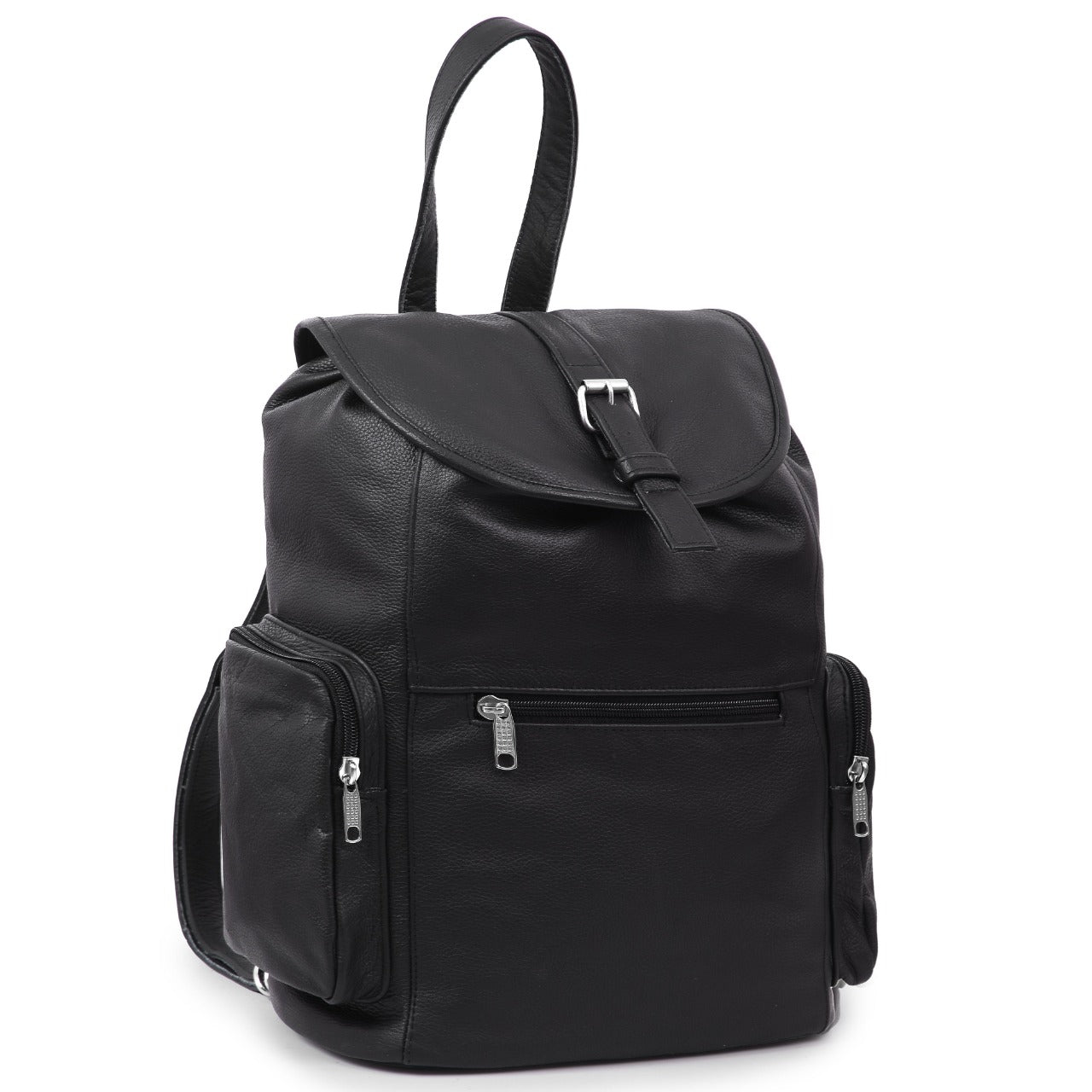 Handcrafted Black Leather Backpack – HL80510BLACK Travel & Utility Bag by Rexons