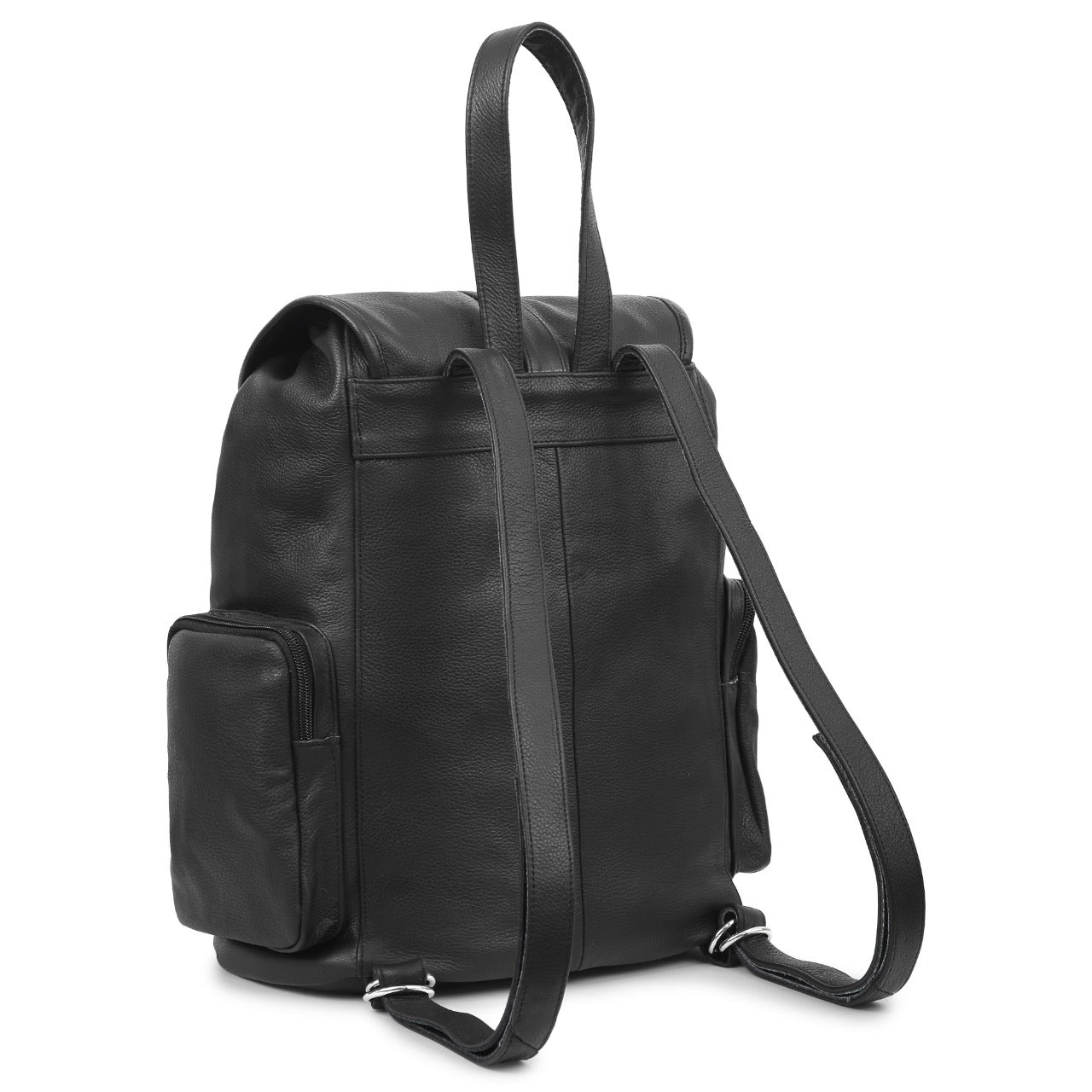 Handcrafted Black Leather Backpack – HL80510BLACK Travel & Utility Bag by Rexons
