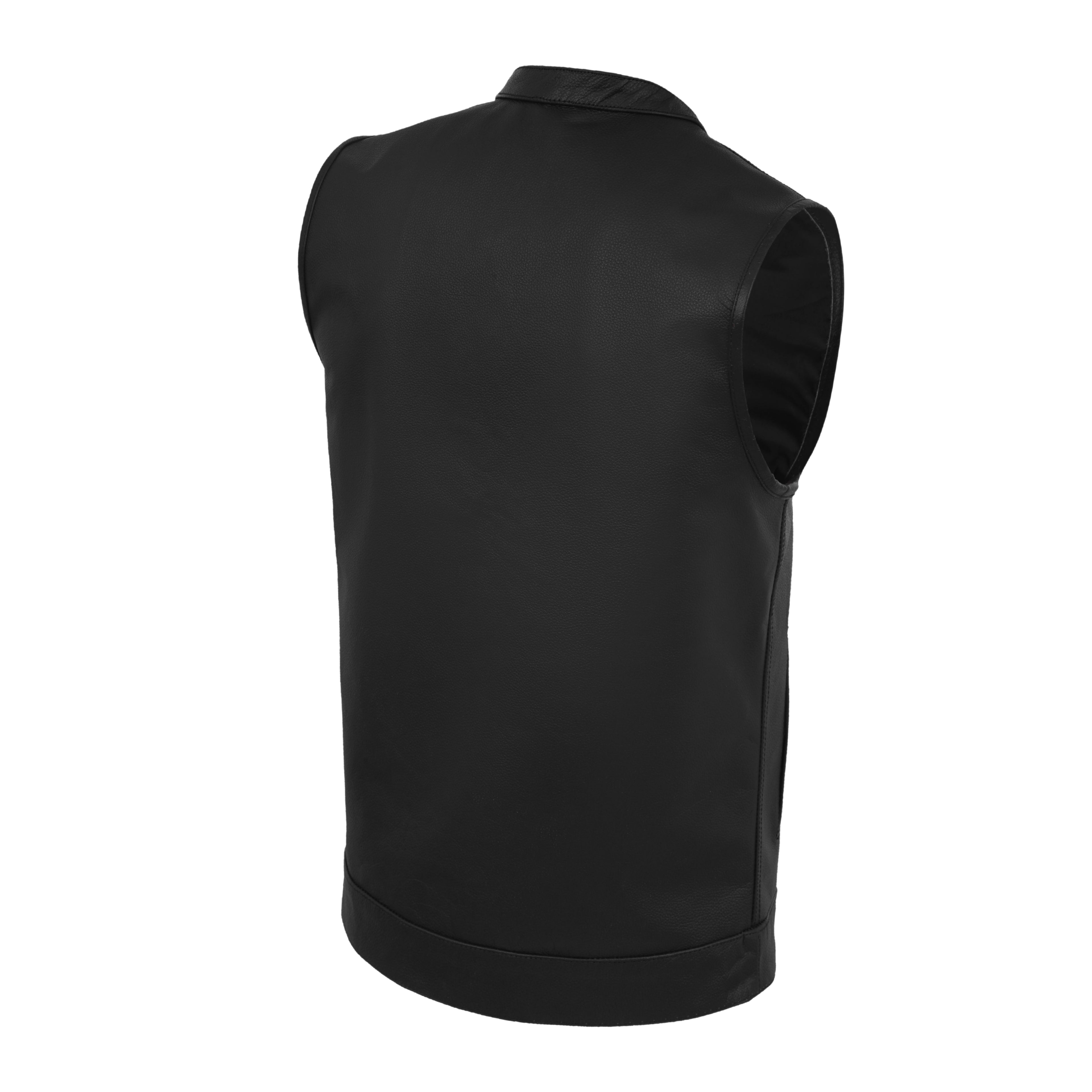 Motorcycle Vest for Men – Premium Buffalo Leather Riding Vest with Back Armor & Inside Pockets | All-Season Club Style by Rexons