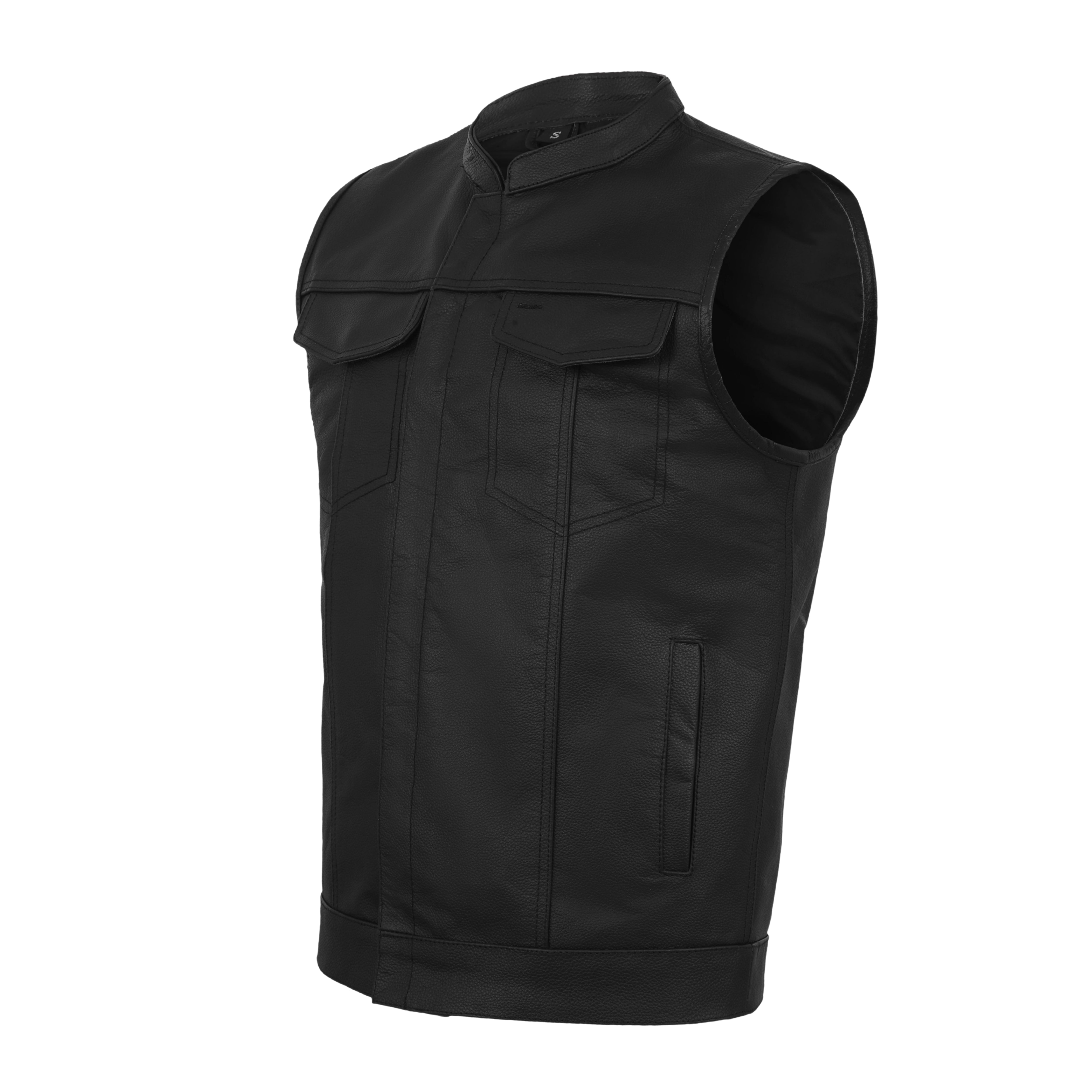 Motorcycle Vest for Men – Premium Buffalo Leather Riding Vest with Back Armor & Inside Pockets | All-Season Club Style by Rexons
