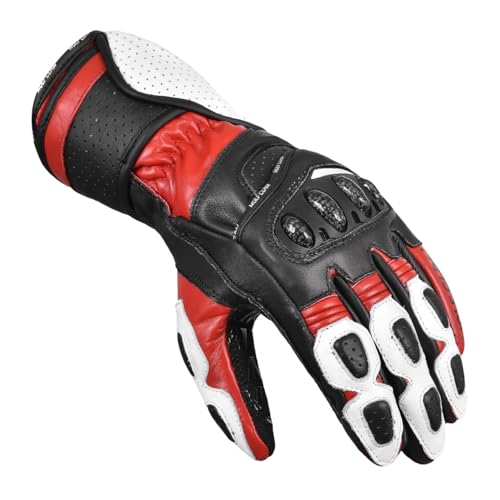 Carbon Fiber Knuckle Powersport Leather Gloves