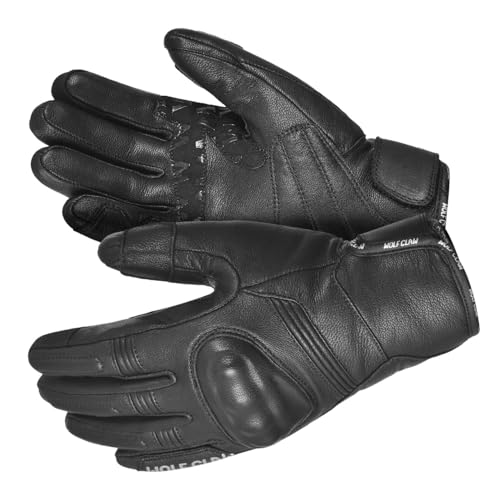 Touchscreen Protective Cruiser Leather Gloves with Non-Slip Grip
