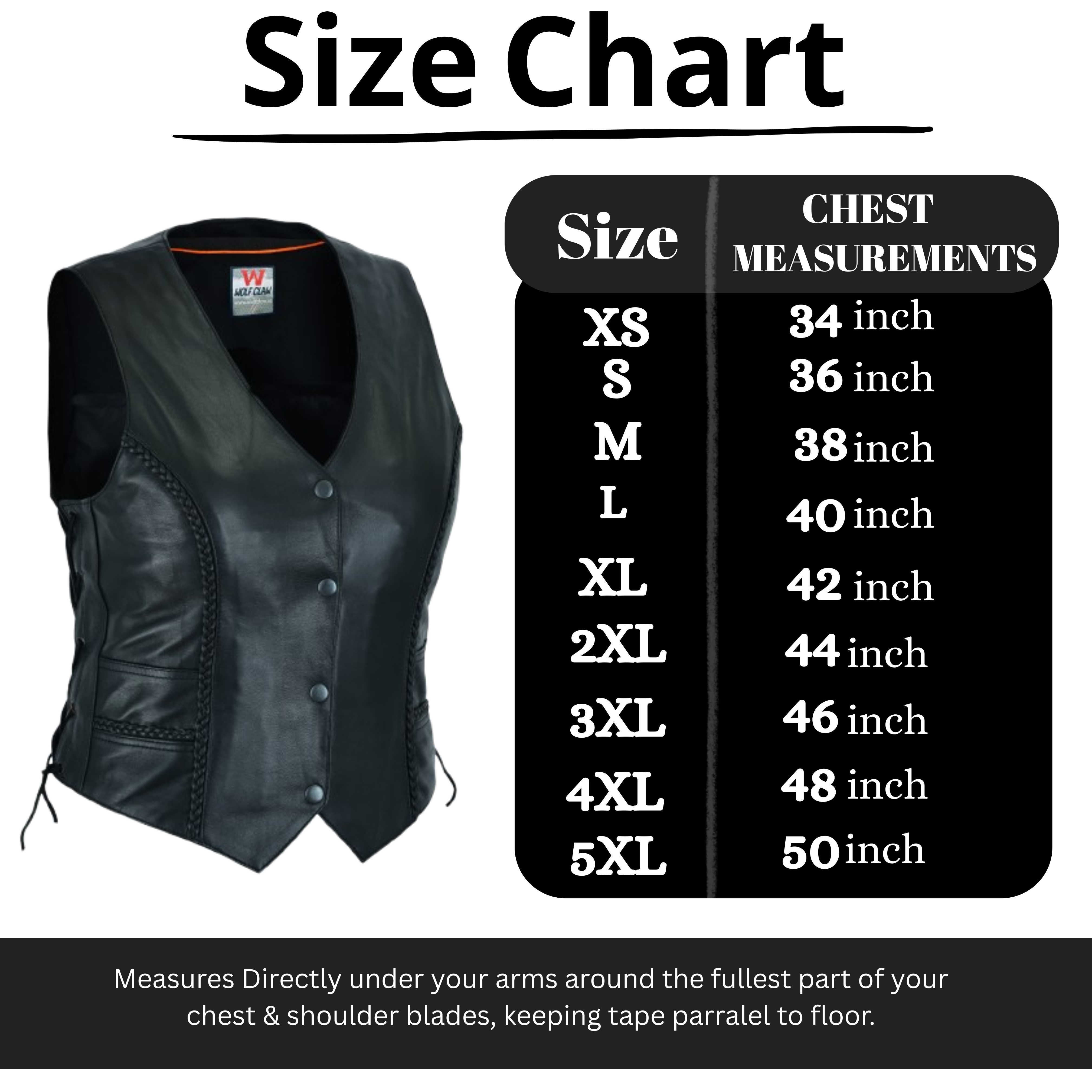Motorcycle Women’s Braided Leather Vest – Classic Biker Style by Rexons