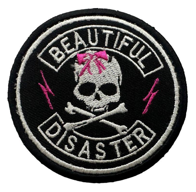 RXEP117 BEAUTIFUL DISASTER DESIGN MOTORCYCLE PATCH EMBROIDERY IRON ON PATCH