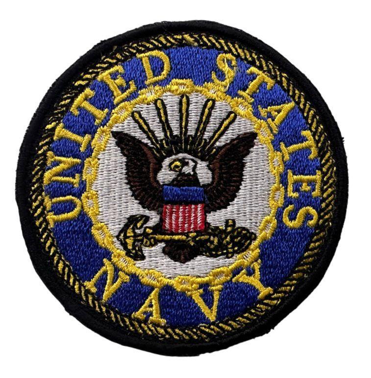 RXEP118 UNITED STATES NAVY ROUND DESIGN MOTORCYCLE PATCH EMBROIDERY IRON ON PATCH
