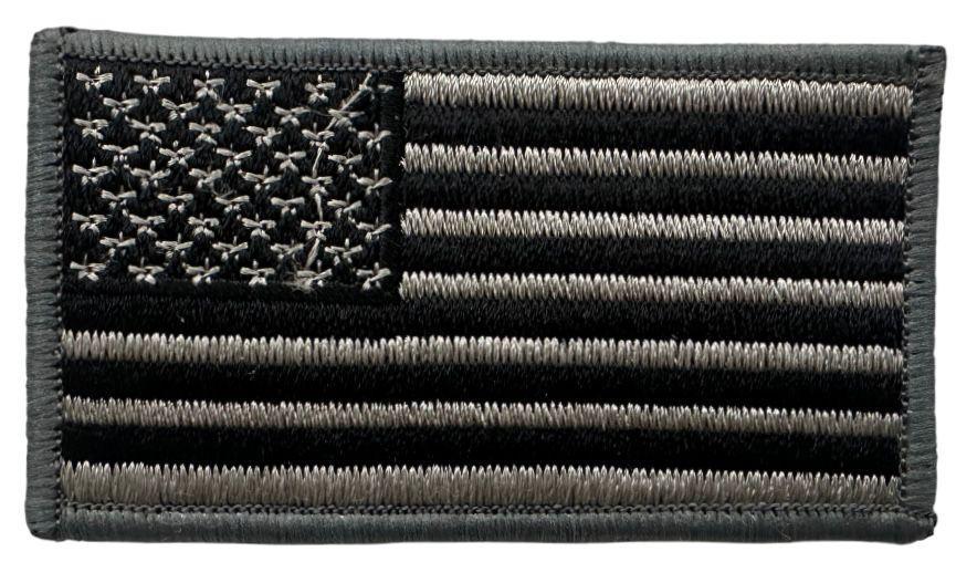 RXEP122 FLAG WITH GREY OUTLINE DESIGN MOTORCYCLE PATCH EMBROIDERY IRON ON PATCH