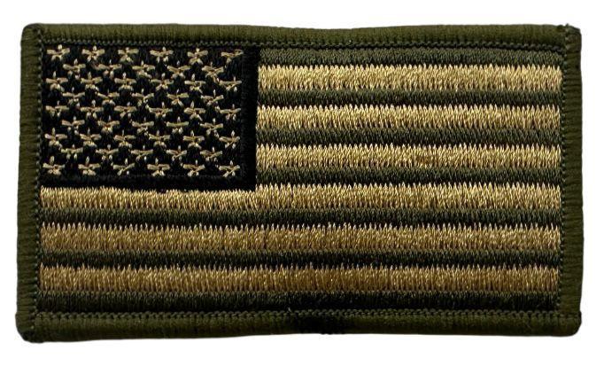 RXEP121 FLAG WITH GREEN OUTLIN DESIGN MOTORCYCLE PATCH EMBROIDERY IRON ON PATCH