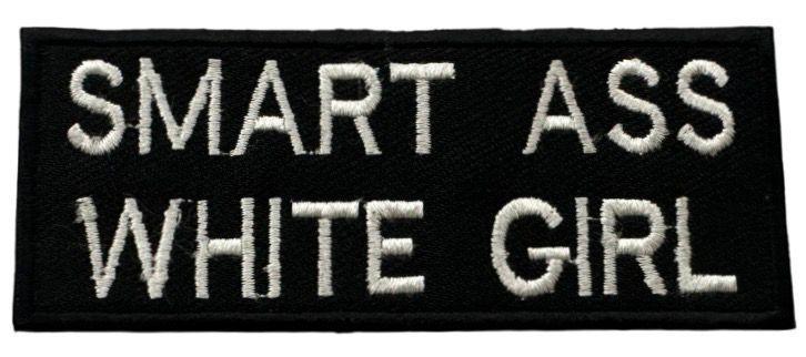 RXEP143 SMART A** WHITE GIRL DESIGN MOTORCYCLE PATCH EMBROIDERY IRON ON PATCH