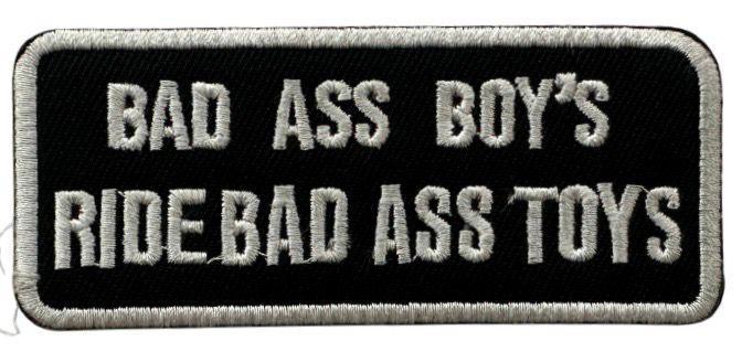 RXEP144 BAD A** BOY'S RIDE BAD A** TOYS DESIGN MOTORCYCLE PATCH EMBROIDERY IRON ON PATCH