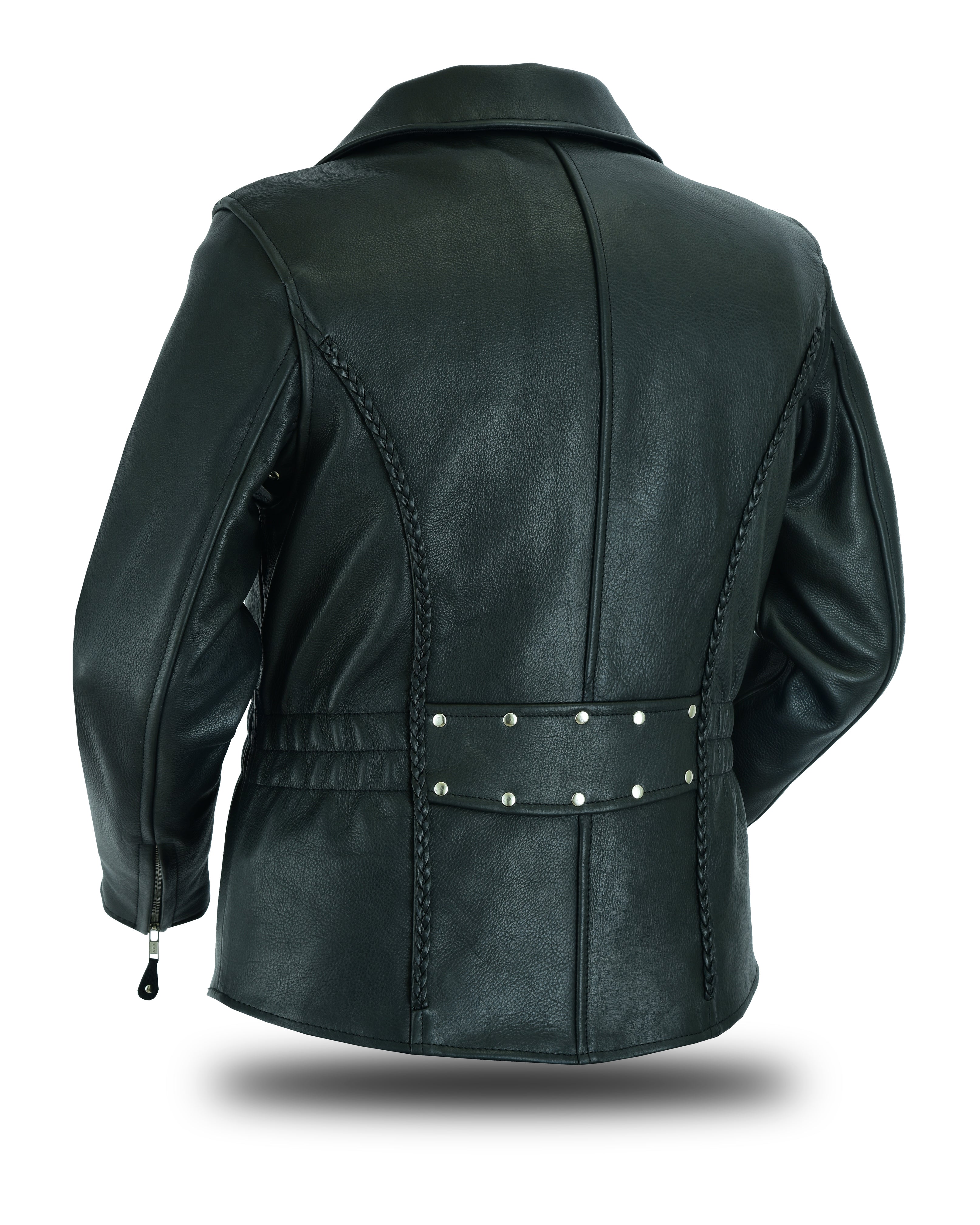 Women’s Full-Length Concealed Carry Motorcycle Jacket – Side Stretch Panels & Hidden Gun Pocket