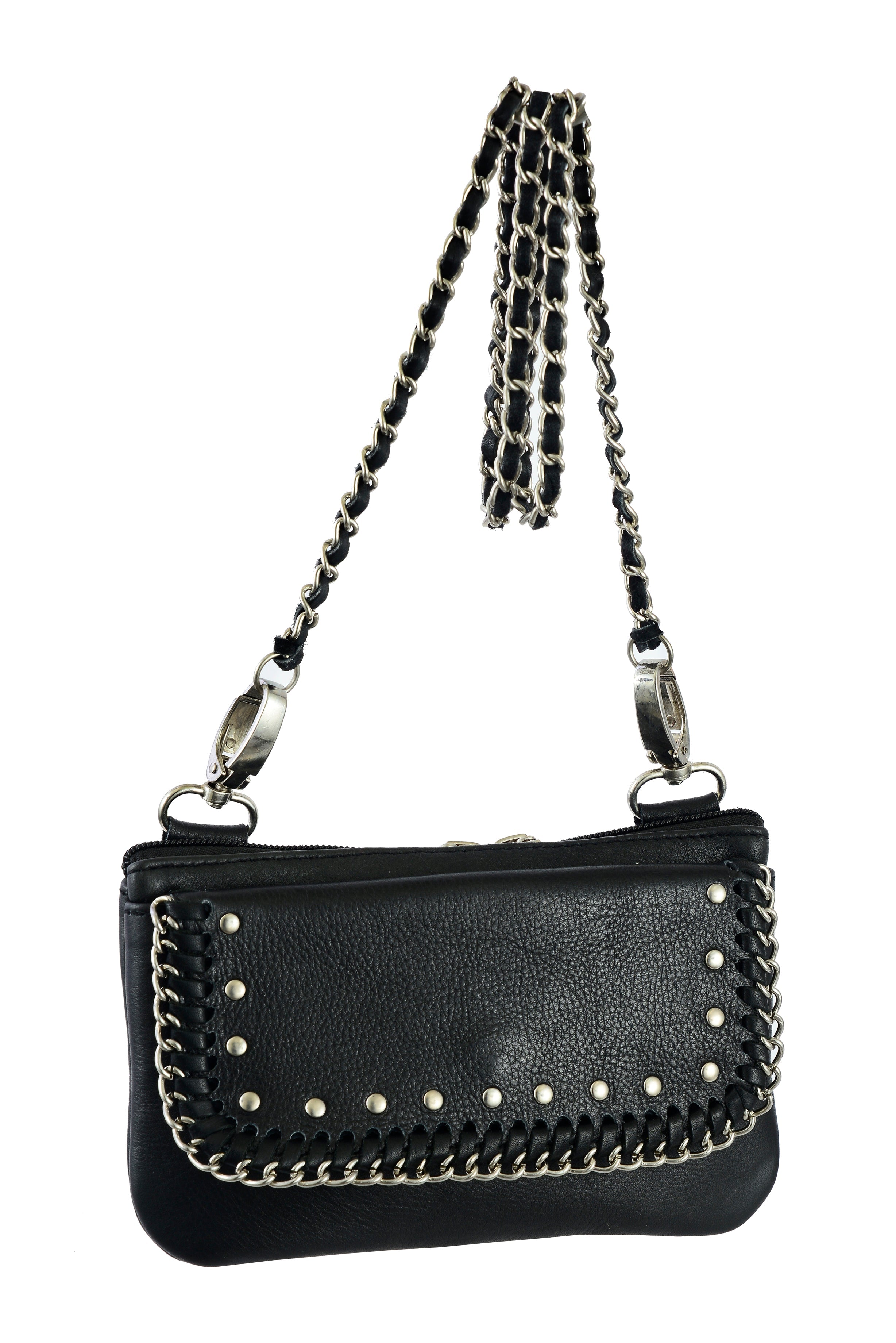 Women Chain Hip Clip Leather Bag