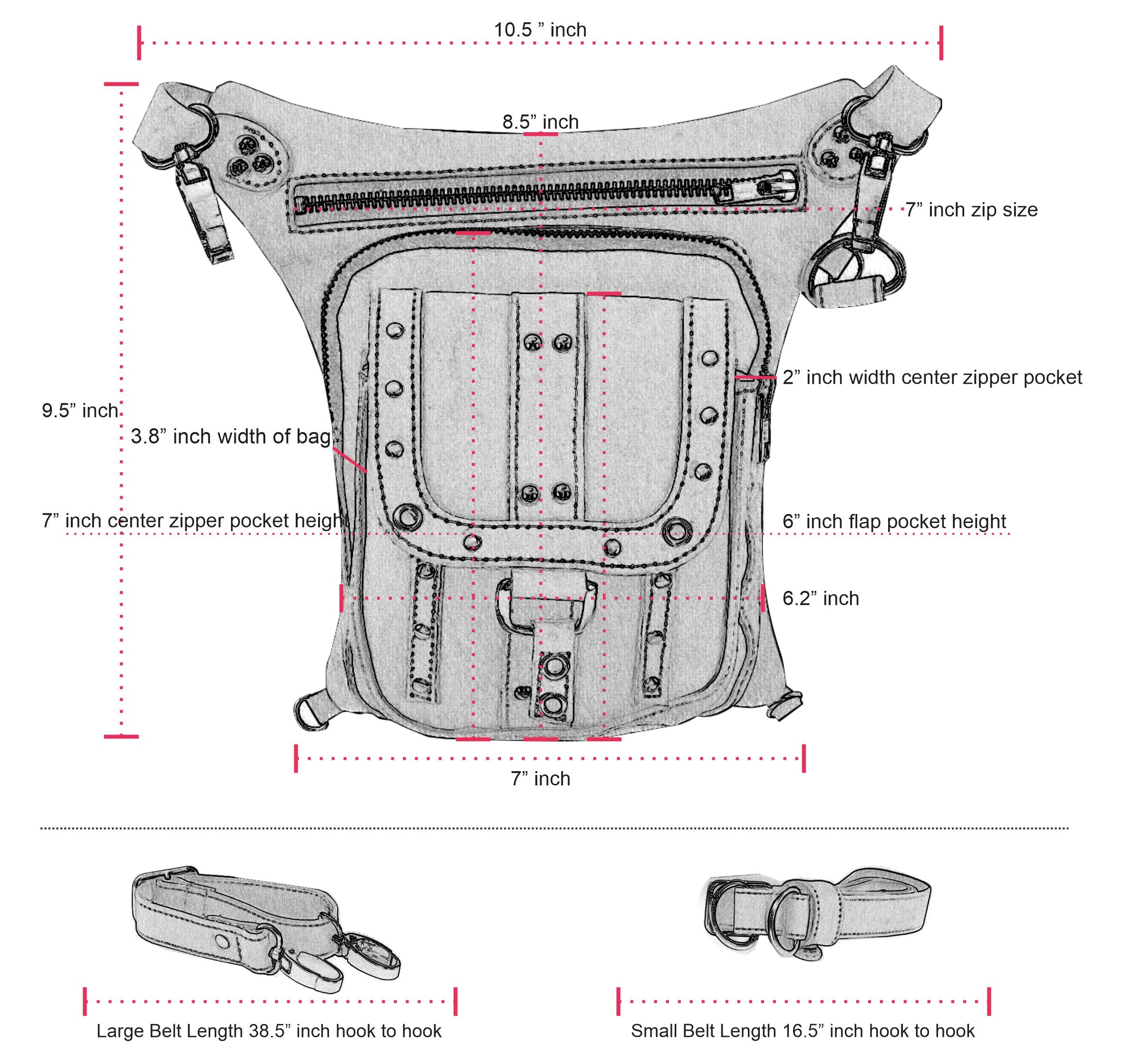 Tan Drop Leg Waist Fanny Leather Thigh Bag