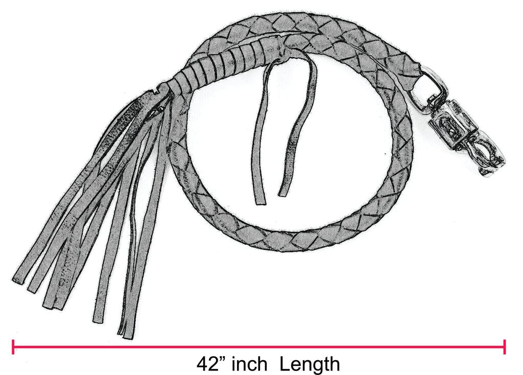 Old School Motorcycle Get Back Whip – 100% Genuine Leather Biker Whip by Rexons