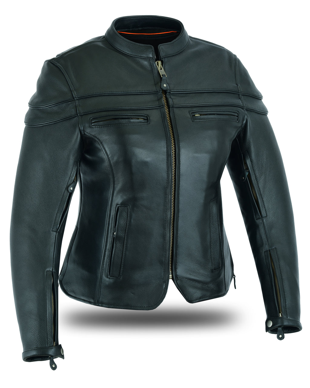 Classic Leather Jacket with Plain sides