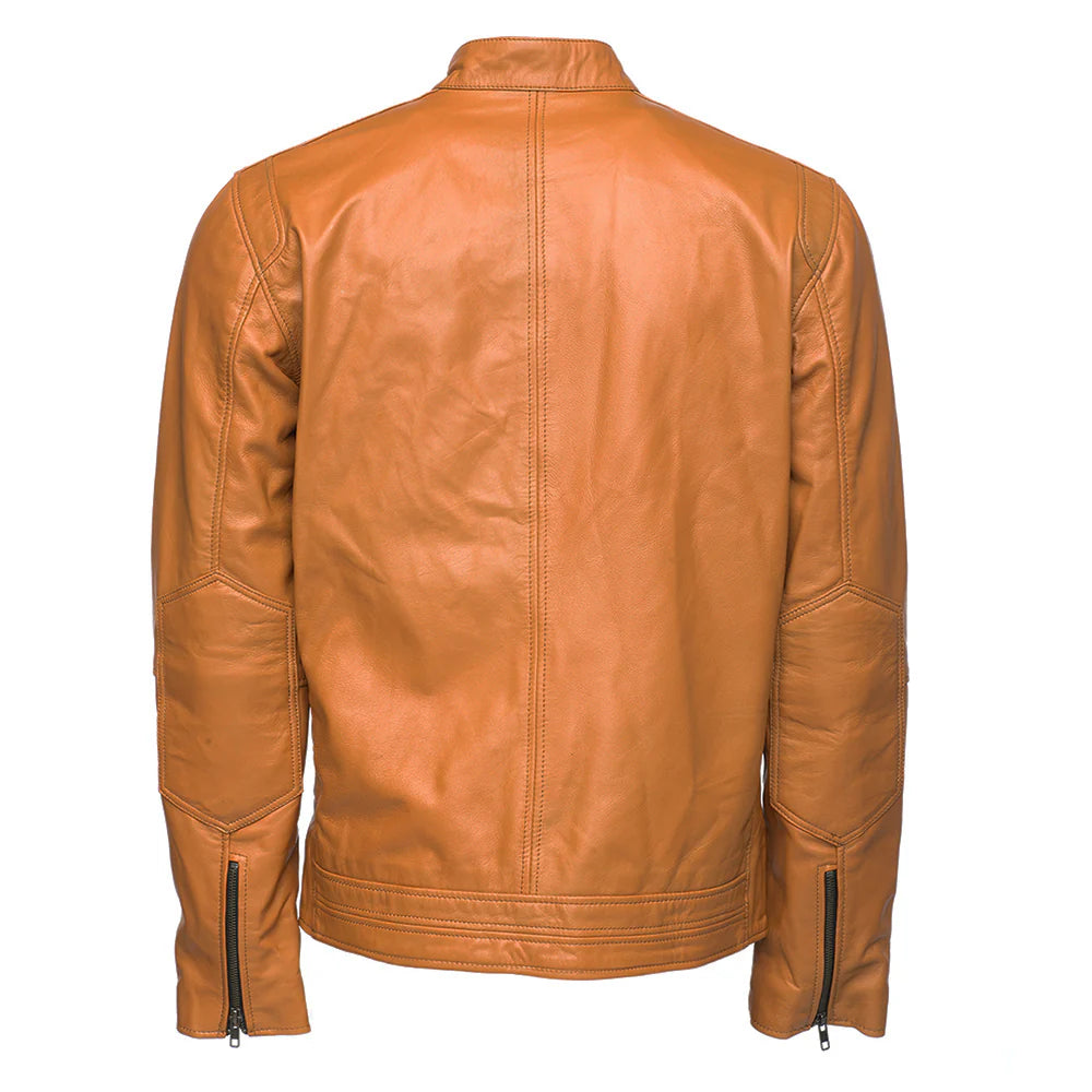 Men’s Yellow Fashion Leather Jacket