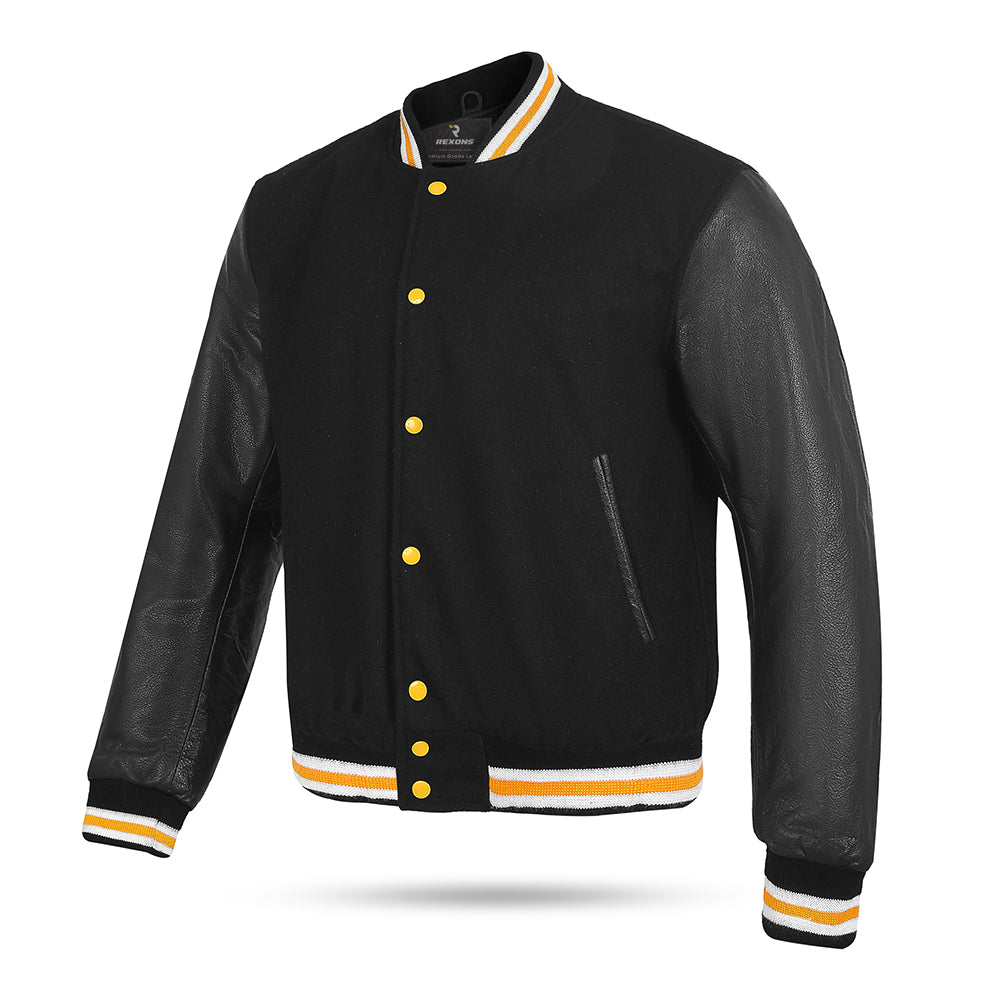 Varsity Jacket – Letterman Style Baseball Jacket with Banded Collar