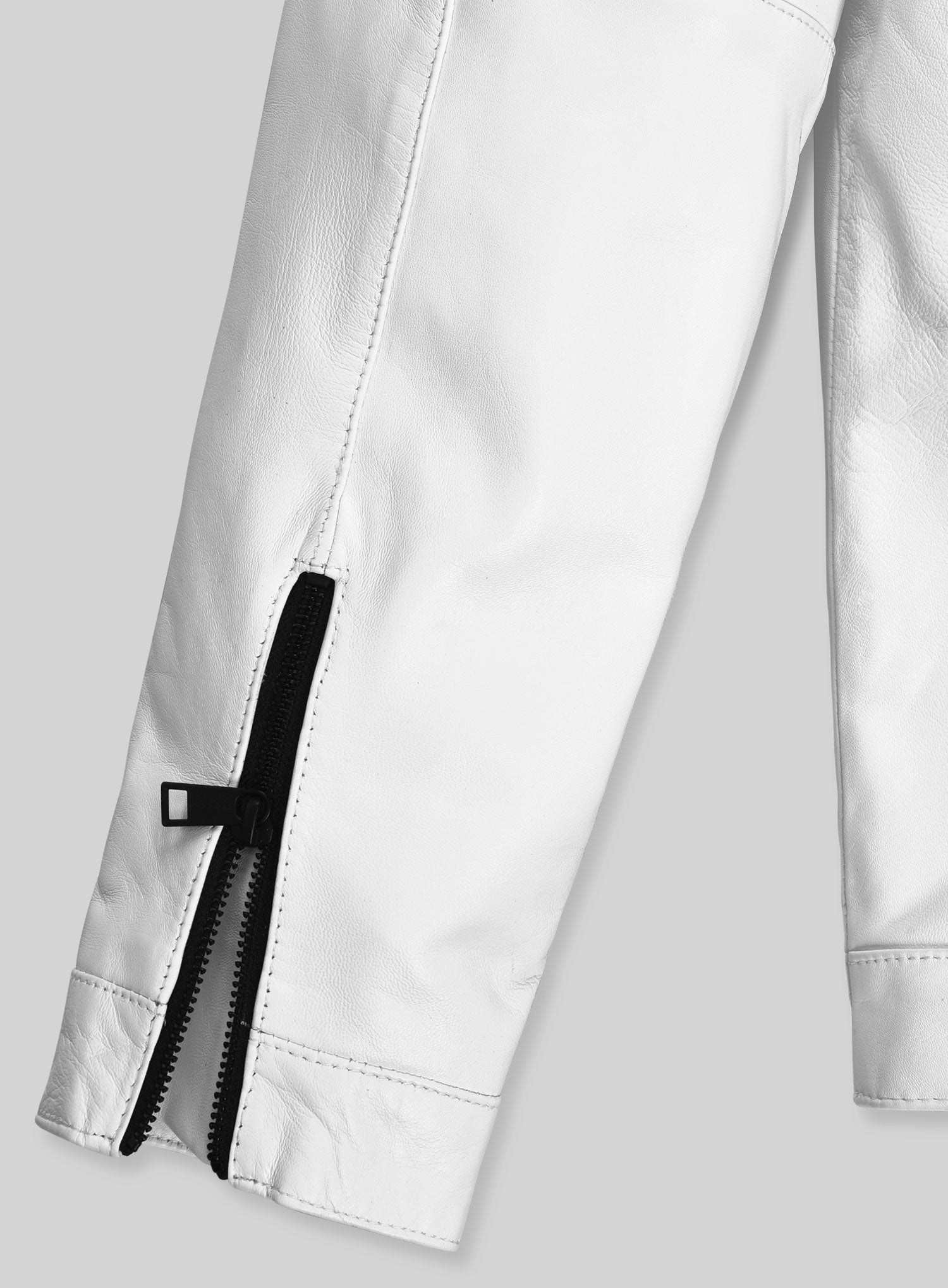 Men’s Leather White Color Fashion Jacket